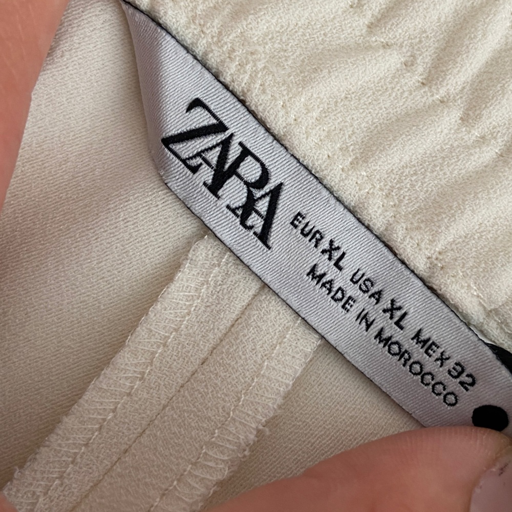 Zara White and Black Wide Leg Pants - Picture 4 of 6